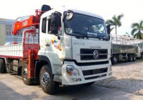 Xe tải Dongfeng 5 chân gắn cẩu Kanglim 10 tấn