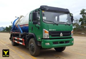 xe hút bùn, hút chất thải 9 khối Howo nhập khẩu